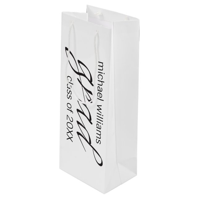 grad wine gift bag (Front Angled)