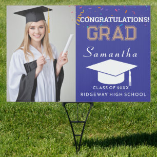 Grad Yard Sign - Custom Photo Congratulations