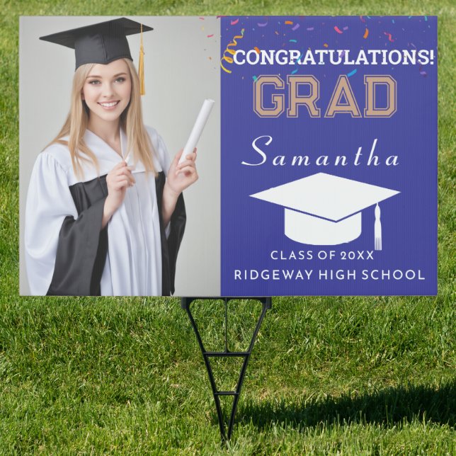 Grad Yard Sign - Custom Photo Congratulations (Insitu)