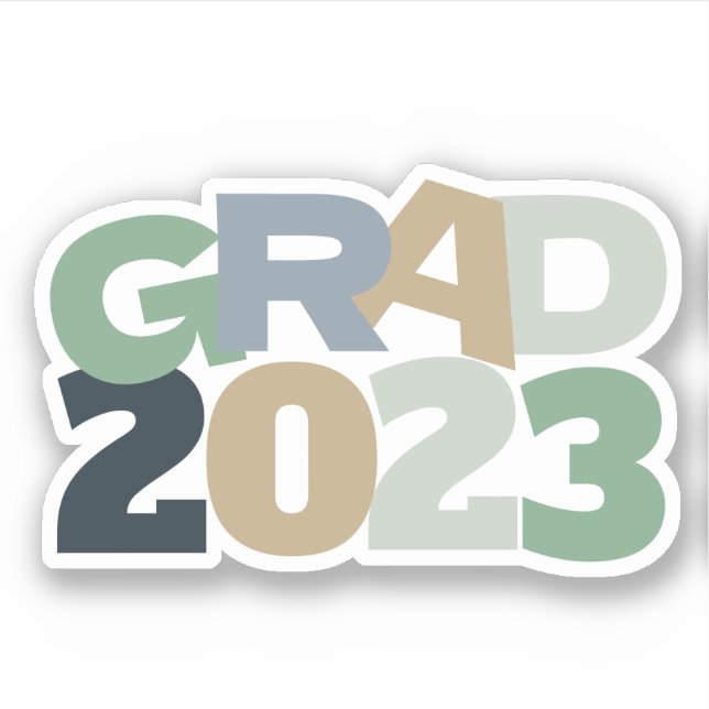 Grad Year of Graduation Colorful School Graduate   Sticker (Front)