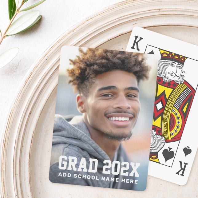 Grad year school or name graduation photo poker cards (Grad year school or name graduation photo poker cards)