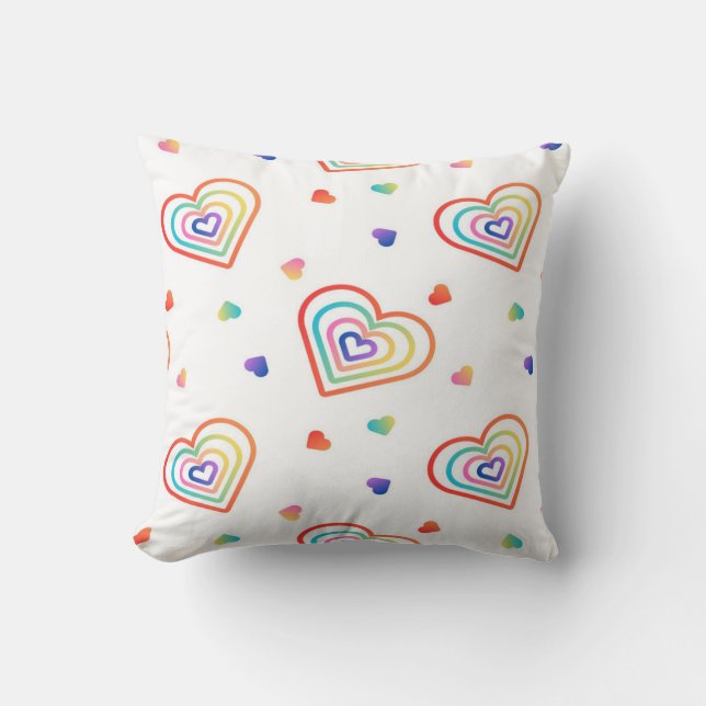 gradation hearts throw pillow (Front)