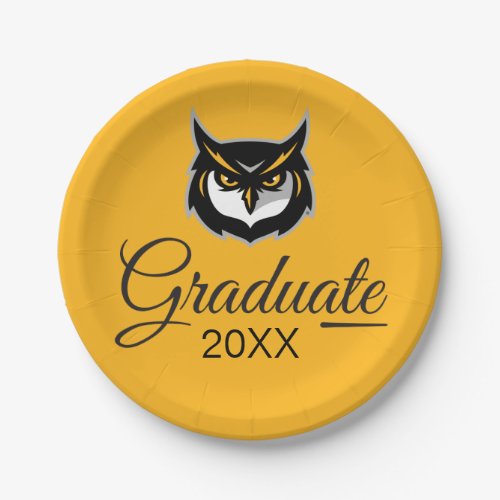 Gradauation Kennesaw Owl Logo Paper Plates