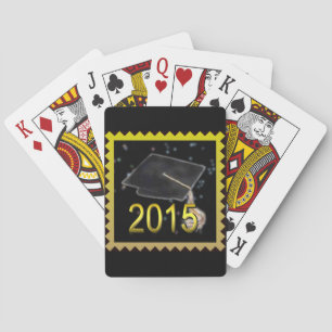 gradaution cap on a high school diploma poker cards