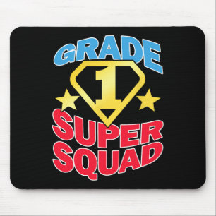 Grade 1 Super Squad Superhero Teacher Team  Mouse Pad
