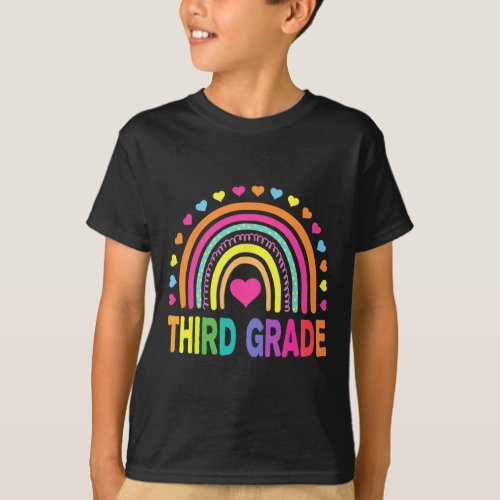 Grade 3rd Grade Rainbow Teachers Kids Back To Scho T_Shirt