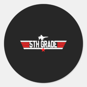Grade 5th Fifth Grade Back To School First Day Boy Classic Round Sticker