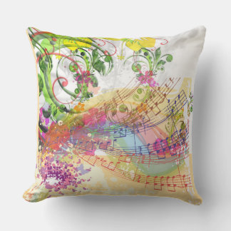 Grade A Cotton Throw Musical Flower Design Pillow