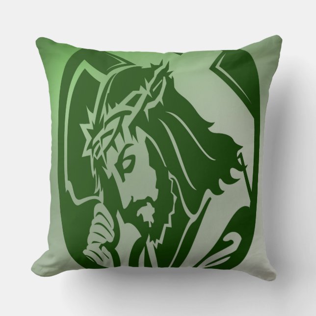 Grade A Cotton Throw Pillow 20x20/Christ (Front)