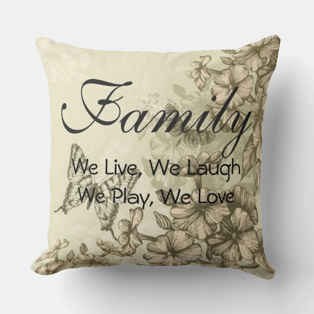 Grade A Cotton Throw Pillow 20x20/Family (Front)