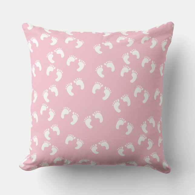 Grade A Cotton Throw Pillow 20x20/Footprints (Front)