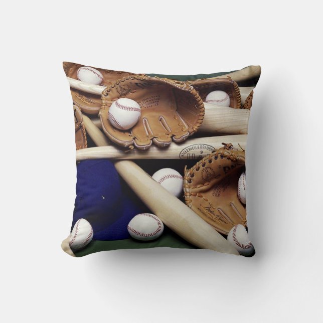Grade A Cotton Throw Pillow/Baseball Pillow (Front)
