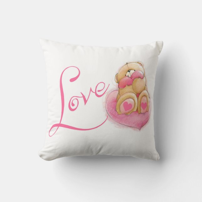 Grade A Cotton Throw Pillow/Bears Pillow (Front)