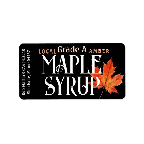 Grade A Maple Syrup with Leaf Label