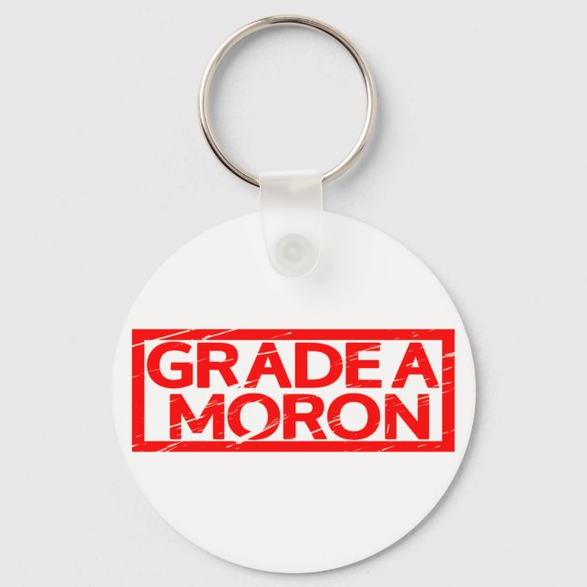 Grade A Moron Stamp Keychain (Front)