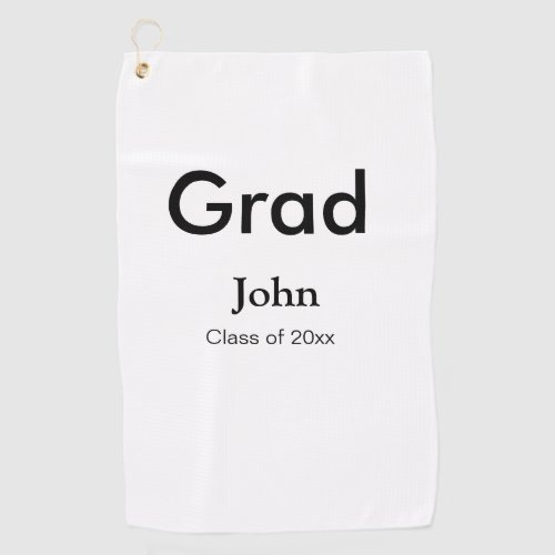 grade boy add name congrats date text golf towel