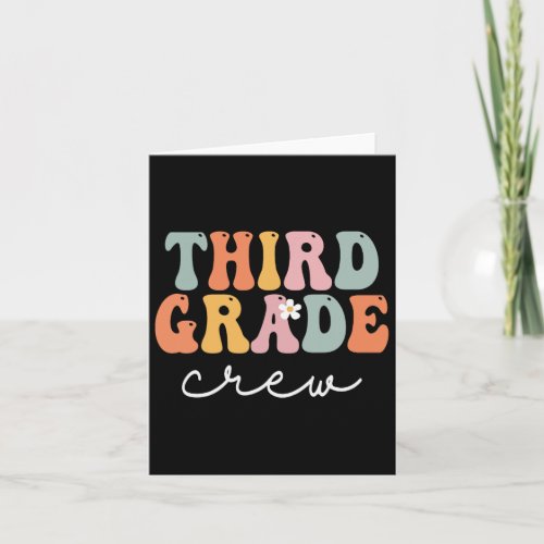 Grade Crew Retro Groovy Vintage First Day Of Schoo Card