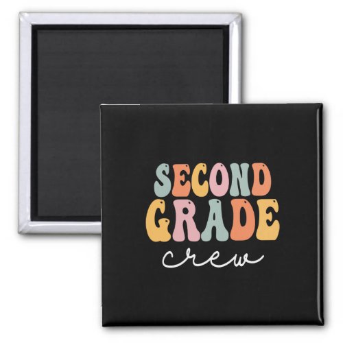 Grade Crew Retro Groovy Vintage First Day Of Schoo Magnet