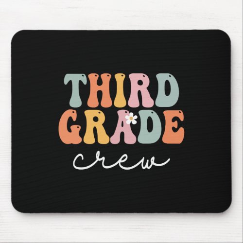 Grade Crew Retro Groovy Vintage First Day Of Schoo Mouse Pad