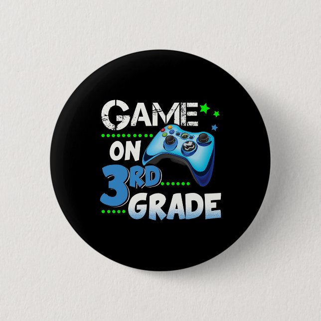 Grade Fun Game On 3rd Grade Gift  Button (Front)