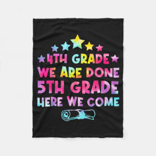 Grade Graduation Tie Dye 5th Grade Here We Come Fleece Blanket