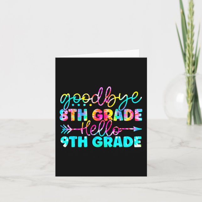 Grade Graduation Tie Dye 9th Grade Here We Come  Card (Front)