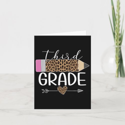 Grade Leopard Pencil Back To School Teachers Stude Card