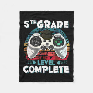 Grade Level Complete Gamer 5th Grade Graduation Gi Fleece Blanket