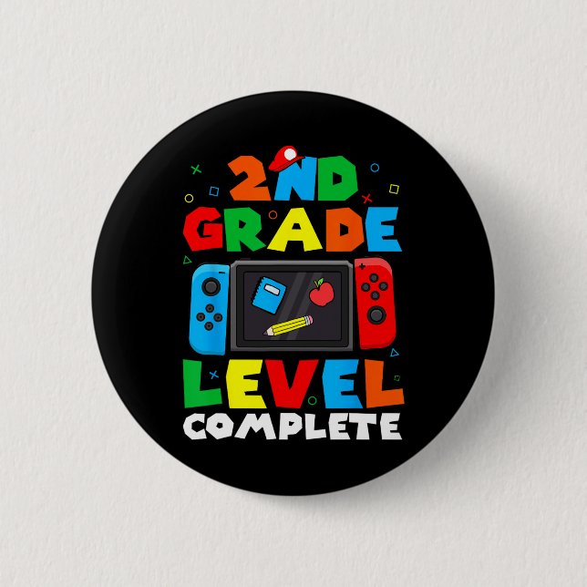 Grade Level Complete Video Game Last Day Of School Button (Front)
