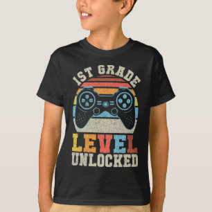 Grade Level Unlocked Gamer 1st Day Of School Boys T-Shirt
