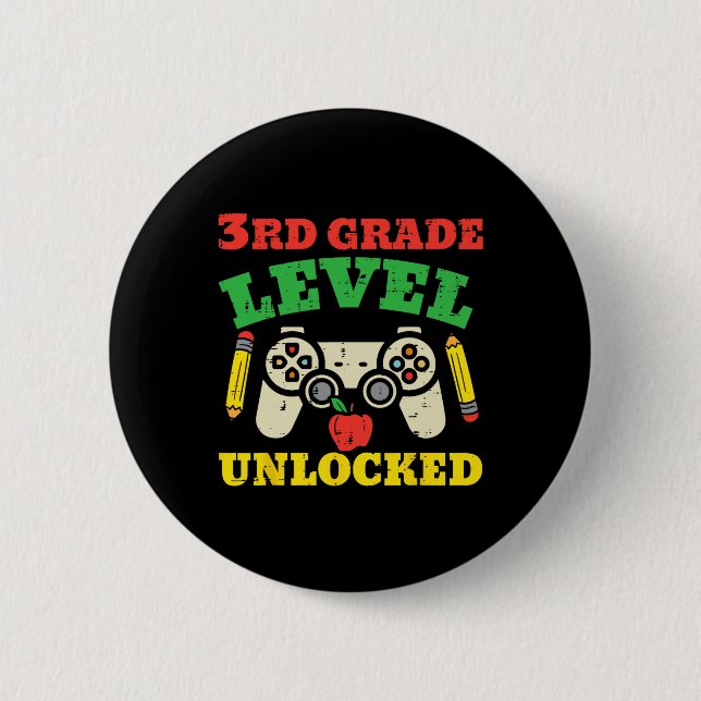 Grade Level Unlocked Video Game First Day Of Schoo Button (Front)