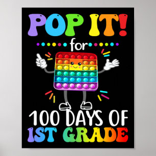 Grade Pop It For 100 Days Happy 100th Day Popping Poster