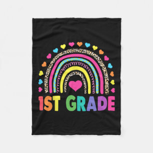 Grade Rainbow Girls Boys Teacher Team 1st Grade Sq Fleece Blanket