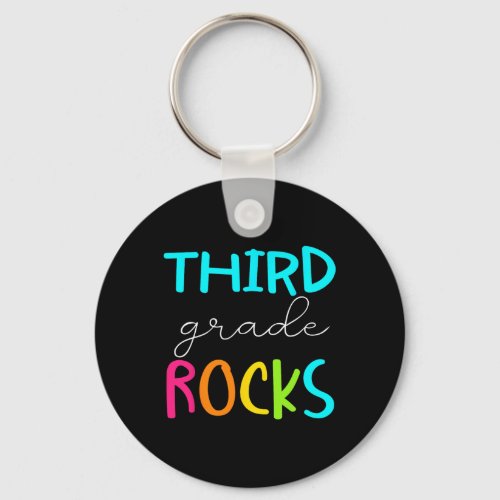 Grade Rocks Team 3rd Grade Teacher  Keychain