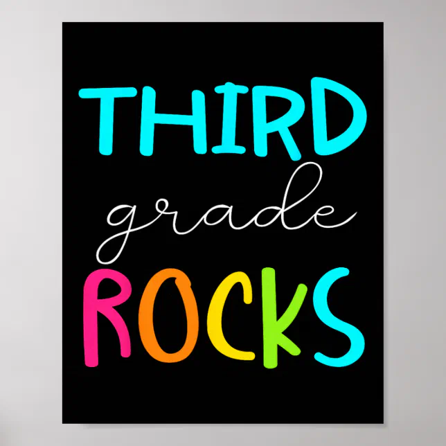 Grade Rocks Team 3rd Grade Teacher Poster | Zazzle