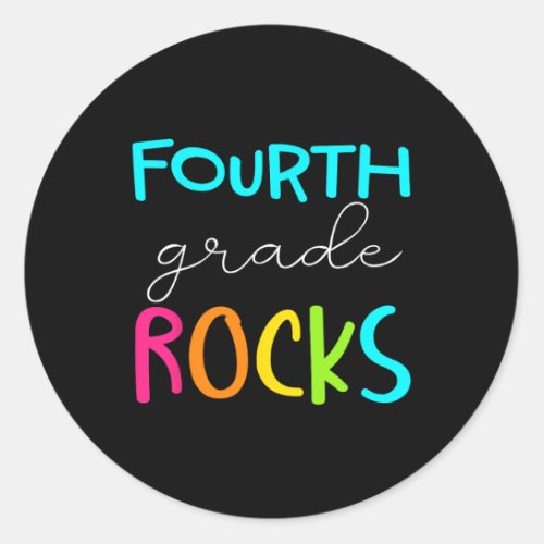 Grade Rocks Team 4th Grade Teacher  Classic Round Sticker