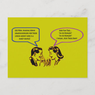Grade School Shakedown Recession Humor Postcards