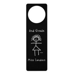 Grade School Teacher Chalk Stick Figure Classroom  Door Hanger