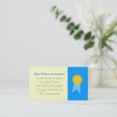 Grade School Tutor Blue Ribbon Template Business Card (Standing Front)