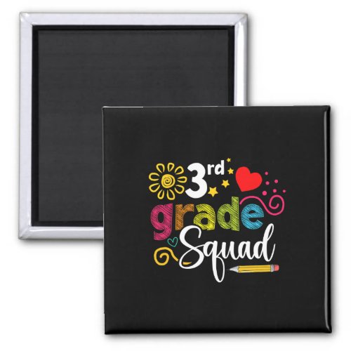 Grade Squad Back To School 3rd Grader Teacher Kids Magnet