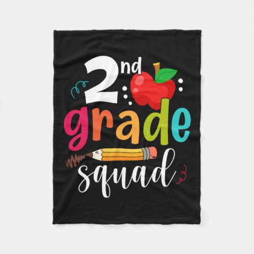 Grade Squad Fun Back To School 2nd Graders Teacher Fleece Blanket