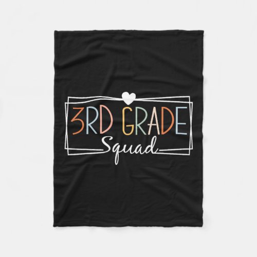 Grade Squad Teachers Kids 3rd Grade Back To School Fleece Blanket