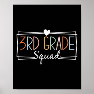 Grade Squad Teachers Kids 3rd Grade Back To School Poster