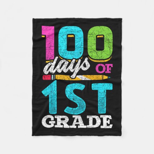 Grade Student 100th Day Gift 100 Days Of School  Fleece Blanket