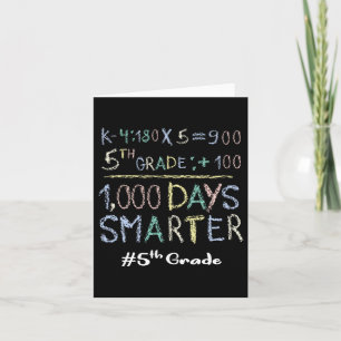 Grade Teacher 1000 Days Smarter 100 Days Of School Card