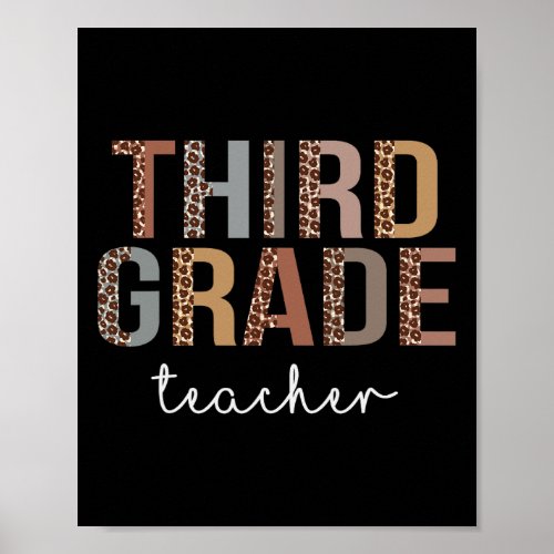 Grade Teacher Back To School Appreciation Leopard  Poster