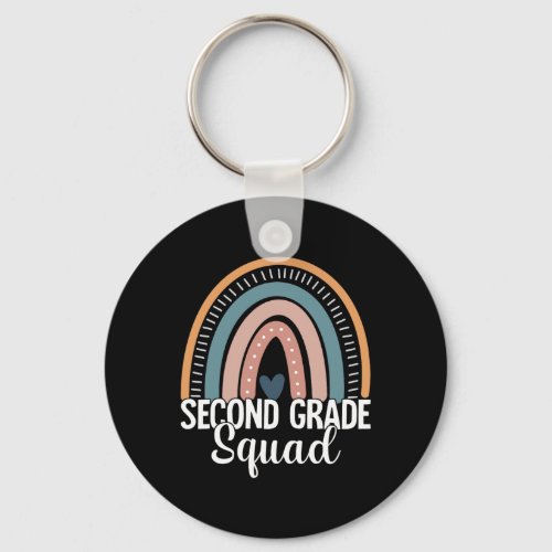 Grade Teachers Rainbow Back To School 2nd Grade Sq Keychain