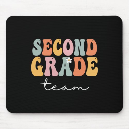 Grade Team Retro Groovy Vintage First Day Of Schoo Mouse Pad