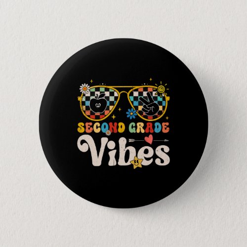 Grade Vibes _ 2nd Grade Team Retro 1st Day Of Scho Button