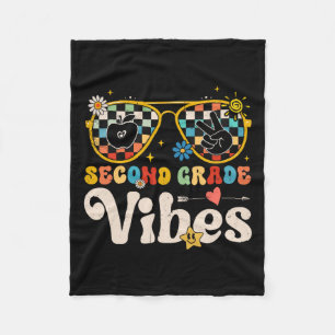 Grade Vibes - 2nd Grade Team Retro 1st Day Of Scho Fleece Blanket